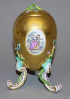金色蛋形盒，皇家迈森，约1800年