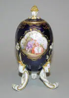 钴蓝色蛋杯，迈森皇家瓷器，约19世纪