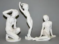 Carl Werner 与 Hans Achtziger 为 Hutschenreuther 瓷厂设计的三件女性裸体瓷塑