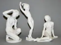 Carl Werner 与 Hans Achtziger 为 Hutschenreuther 瓷厂设计的三件女性裸体瓷塑