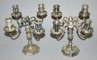 Coppia di candelieri d'argento, Berlino e Dresda circa 1900