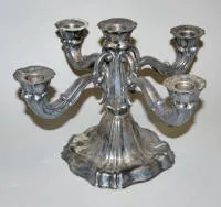 Firearmet lysestage, sølv, omkring 1920