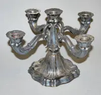 Firearmet lysestage, sølv, omkring 1920