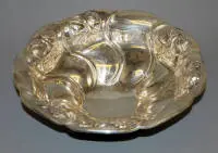 Tung sølvskål fra jugendstil