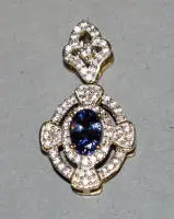 Vedhæng med brillanter og safir, guld