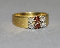 钻石和红宝石戒指,黄金
