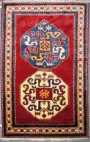 19. yy antik Kazak-Chondzoresk örneğine göre dokunmuş modern doğu halısı replikası