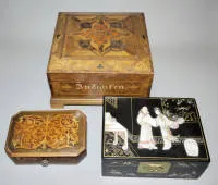 三件约1900年欧洲和亚洲的高档首饰盒