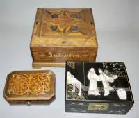 三件约1900年欧洲和亚洲的高档首饰盒