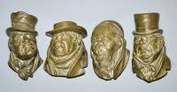 4件英国"Bossons Chalkware"青铜人物头像