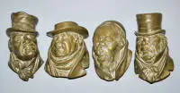 4件英国"Bossons Chalkware"青铜人物头像