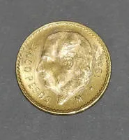 5 पेसो का स्वर्ण सिक्का, मेक्सिको 1955, संभवतः निवेश सिक्के के रूप में पुनः ढाला गया
