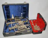 Quattro trombe da concerto di Scherzer, Markneukirchen e Golden Band Co. India