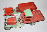 "To bliver til én", to Märklin byggesæt lastbiler 1101 omkring 1930