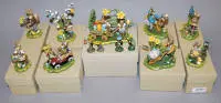 Ni "Hasenland"-figurer fra Hubrig Volkskunst, Zschorlau i Erzgebirge