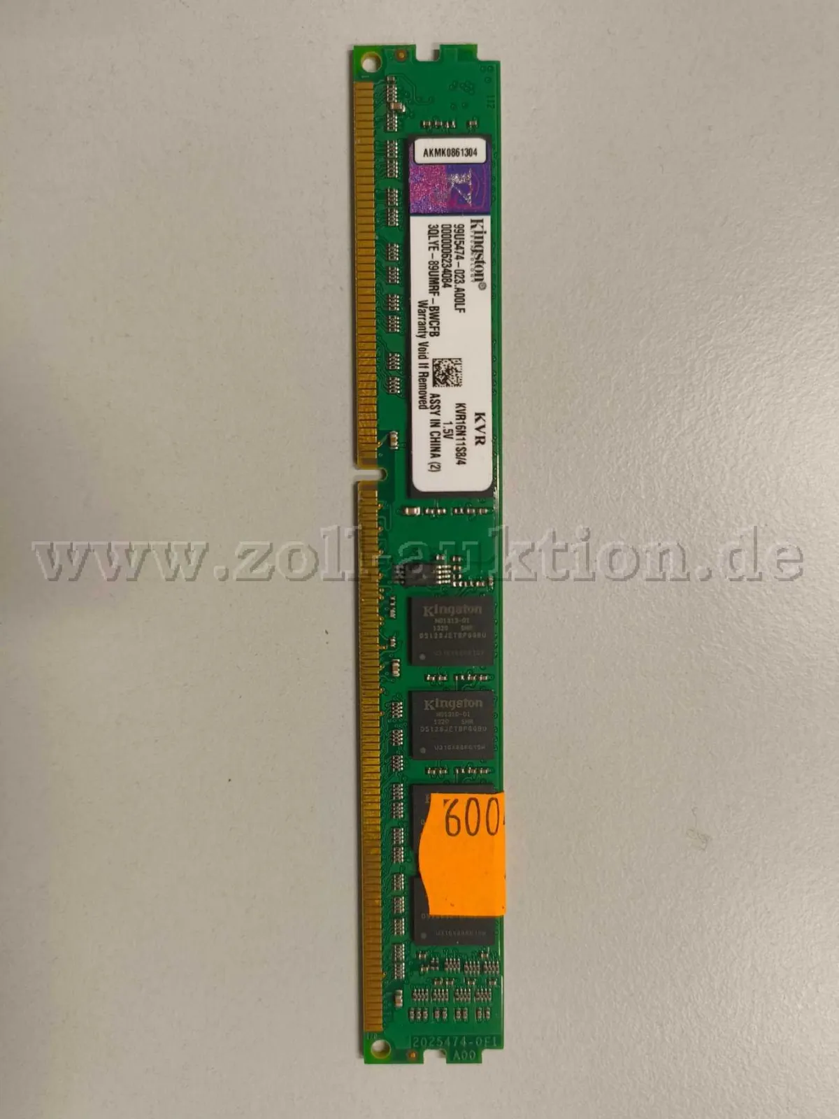 39 RAM memory modules Kingston 4 GB DDR3-1600 MHz PC3-12800U (KVR16N11S8/4)