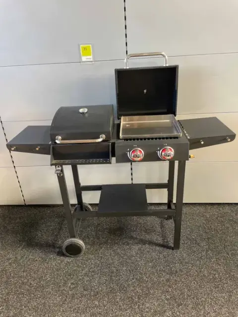 Kombigrill kull og gass med grillplate