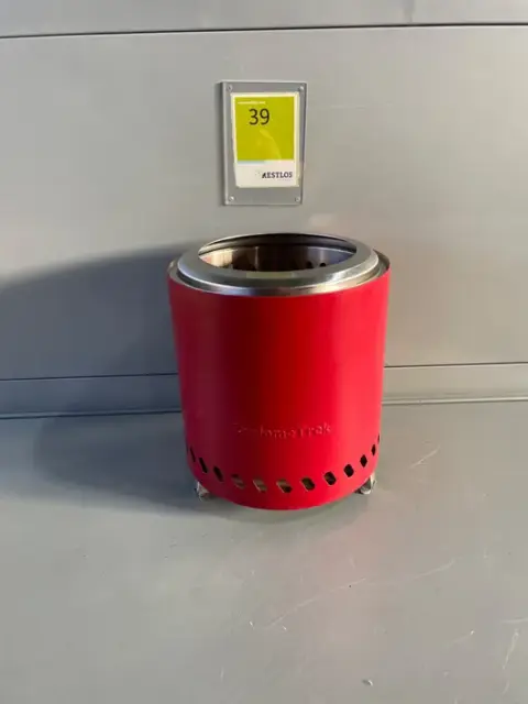 Rødt bålsted i rustfrit stål / bordbål