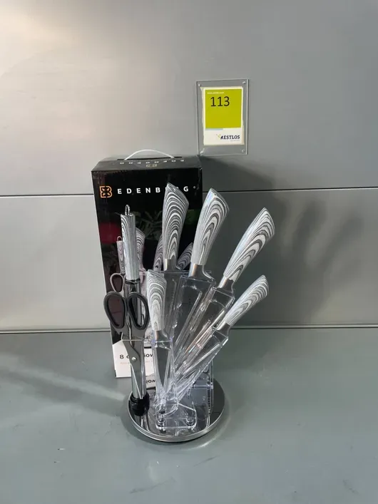 原装 Edenberg 厨房刀具套装带旋转刀架