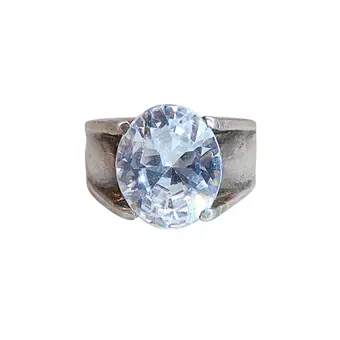 Solitaire ring i 925 sterlingsølv med stor zirkonia