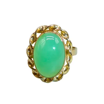 Chrysopras-ring af 333 gult guld