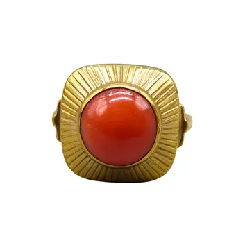 ANELLO IN ORO 333 CON CORALLO.