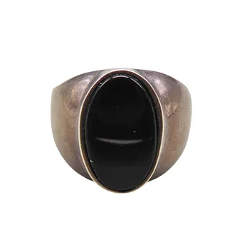 925 SØLVRING MED ONYX.