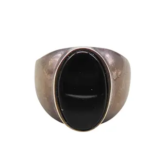 925 SØLVRING MED ONYX.