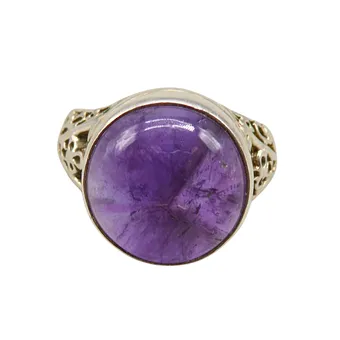 Ring med ametyst og 925er sølv