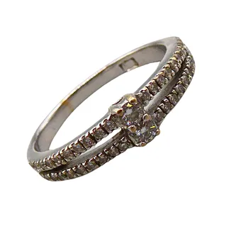 750 hvidguld - ring med 42 brillanter, ca. 1 ct.