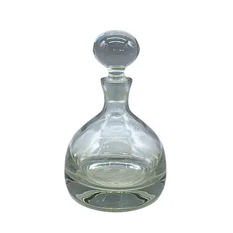 Rund krystalglas-karaffel med prop