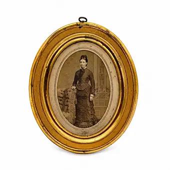 ANTIKT OVALT PORTRÆTMALERI 1800-TALLET 1850–1890 BIEDERMEIER TIL KEJSERTID.