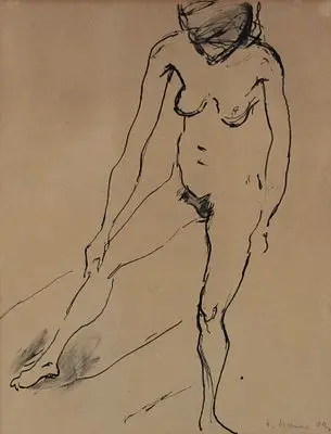 Nauen, Heinrich: Desnudo femenino de pie