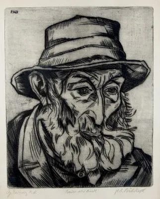 Böckstiegel, Peter August: Contadino di Arrode — Thorlümke con cappello II