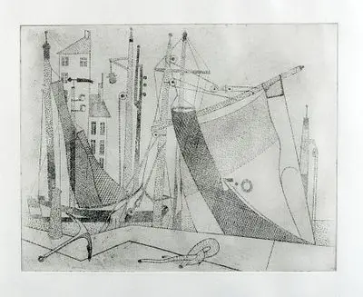 Campendonk, Heinrich: Escena portuaria bretona