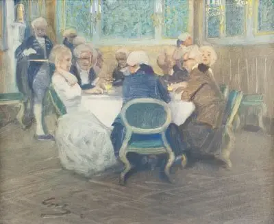 Schreuer, Wilhelm: Društvo za stolom