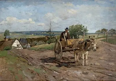 米利希，胡戈：哈沙伊特（艾费尔）赶驴车的农民