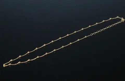Meralin Jewelry。925纯银镀金项链。