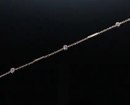 Meralin Jewelry。手链镶锆石，925纯银，玫瑰镀金，意大利。