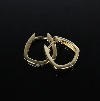 MERALIN JEWELRY。925纯银五边形耳环,镀金,意大利。