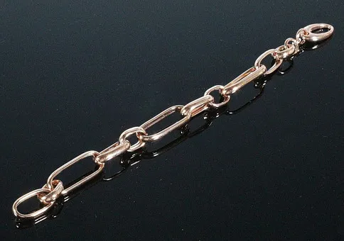 Meralin Jewelry。粗链节手链，925 纯银，玫瑰镀金