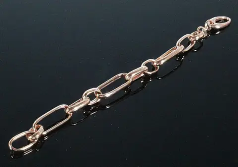 Meralin Jewelry。粗链节手链，925 纯银，玫瑰镀金
