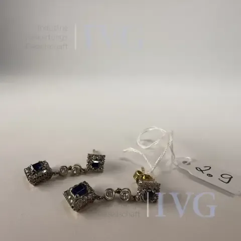 Safir øredobber i antikk stil (18K)