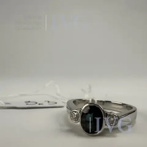 Saphir Diamant Trilogie Ring (585 WG)