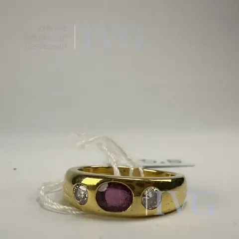Prsten rubín diamant (zlato 750)