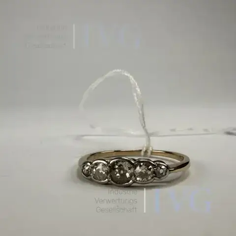 Antikk diamantring (18K gult gull)