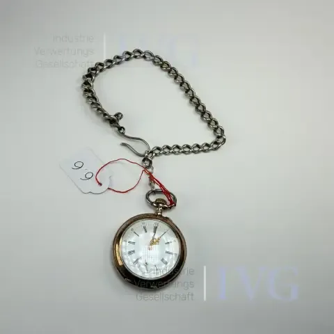 Taschenuhr Silber mit Silber Uhrkette