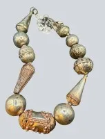 colier de nuntă antic din argint "Lazim" din Yemen, verificat, parțial lovituri, L-45 cm, 67 g