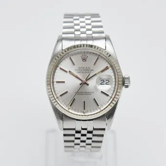 ROLEX。腕表,型号 'Datejust',"T SWISS T Dial",自动机芯,钢,白金,亚克力玻璃,约 1980 年,瑞士。