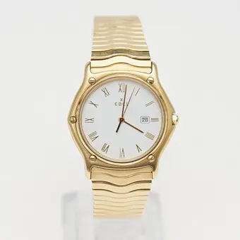 EBEL. ساعة يد / ساعة، طراز 'Wave'، كوارتز، 750 / 18 قيراط ذهب أصفر، سويسرا.
